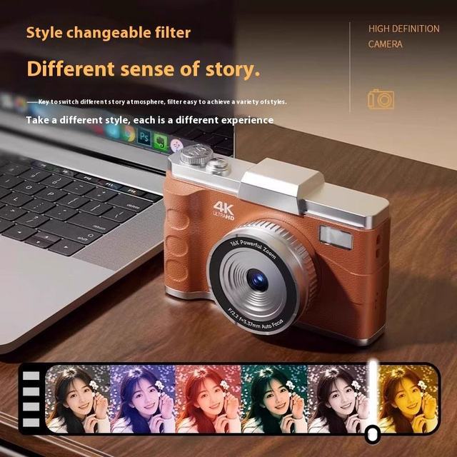 Shake 4K CMOS Retro Thrift Camera Vintage 2000s 3" LED Flash 64MP 16X Zoom Cheap Camera