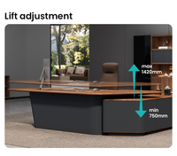 Bureau debout électrique convertible de luxe en forme de L pour PDG et managers - Bureau de direction moderne