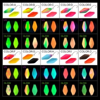 NOUVEAU 2.5g 4g Rhombus Spoon Lure UV Luminous Spinner Baits Double Face Spray Painting Cuillère en cuivre Truite Perche Leurre de pêche