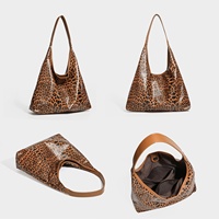 Sac à main pour femme tendance en gros, sac hobo imprimé léopard grande capacité avec portefeuille, sac à bandoulière de créateur