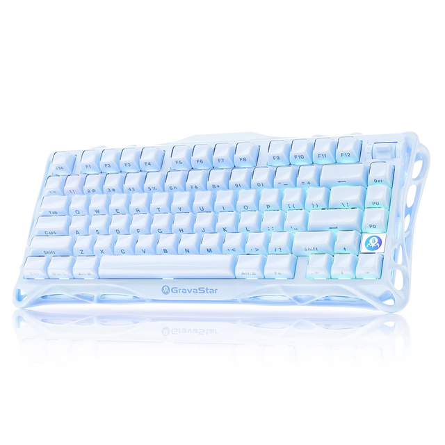 GravaStar Mercury K1 75% New Three Mode Gaming Mechanical Keyboard Aluminum Alloy USB Type-C Hot-Swap Socket Linear Switches RGB