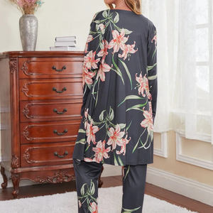 <span class=keywords><strong>Ropa</strong></span> de maternidad, pijamas para mujer, bata con estampado Floral y pantalones de cintura elástica ajustable, Conjunto de pijama, <span class=keywords><strong>ropa</strong></span> de descanso, conjuntos para mujer - Product Image 3