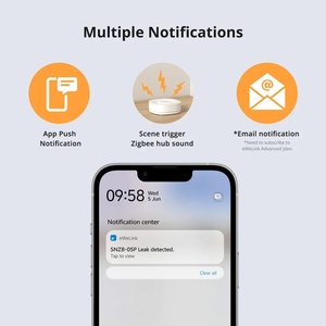 Sonoff SNZB-05P ZigBee เซ็นเซอร์ตรวจจับการรั่วไหลของน้ำรั่วแบบอัจฉริยะทันสมัยการเตือนแบบเรียลไทม์การตรวจจับการรั่วไหลของหยดสามารถใช้ได้กับ Google Assistant - Product Image 4