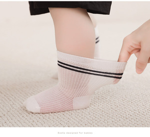 Calcetines de Algodón Transpirable para Niños, Estilo Preppy sin Costuras, Calcetines de Media Pantorrilla para Niños y Niñas, Bebés y Niños Pequeños, Primavera-Verano - Product Image 4