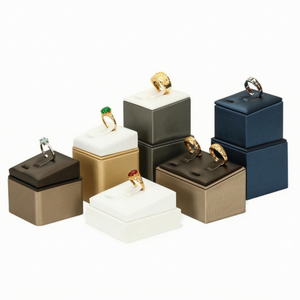 Manufacturer Wholesale Luxury PU Leather Jewelry Display Props <b>Rings</b> Display Stand for Jewelry Counter Presentation - Product Image 4