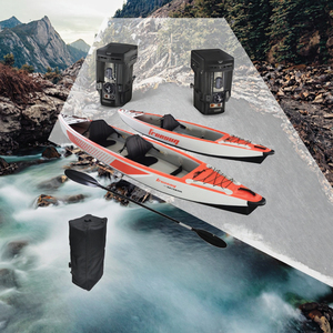 Kayak <span class=keywords><strong>gonflable</strong></span> K410 de 14 pieds pour <span class=keywords><strong>2</strong></span> <span class=keywords><strong>personnes</strong></span> prêt à pêcher avec deux sièges et pagaies - Product Image 3