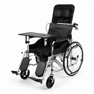 Fauteuil roulant manuel à dossier haut avec fonction de toilette intégrée pour les soins aux personnes âgées - Product Image 3