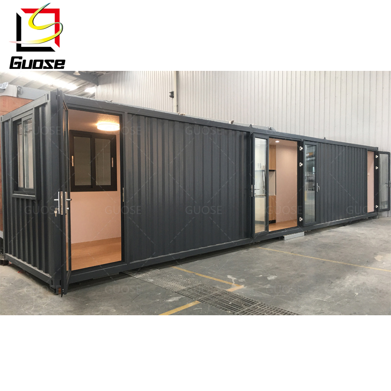 40ft Two bedroom shipping container 40ft glass door living prefabricated shipping container house