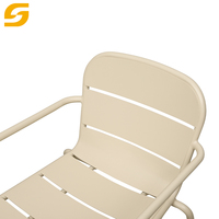 Design simple jardin patio café café-restaurant meubles en alliage d'aluminium salle à manger métal loisirs piscine plage fauteuil bas chaises d'extérieur