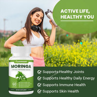 Capsules de poudre de feuilles de Moringa biologique OEM, 60 capsules de Moringa, meilleur prix, marque privée, complément énergétique et amincissant, capsules de Moringa
