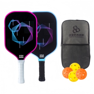 Raquette de pickleball portable en fibre de verre de haute qualité, <span class=keywords><strong>prix</strong></span> d'usine, approuvée USAPA, ensemble de raquettes de pickleball avec balles pour débutants - Product Image 4