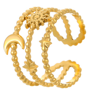 <span class=keywords><strong>Bague</strong></span> large à <span class=keywords><strong>index</strong></span> ouvert pour femmes Niche Design Acier inoxydable Or 18 carats <span class=keywords><strong>Bague</strong></span> élégante en acier inoxydable Ins Trendy - Product Image 5