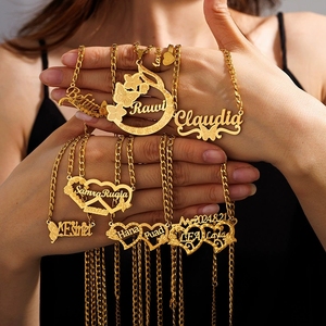 Wholesale Custom <b>Name</b> Pendant Necklace Gold Plated Butterfly Flower Design Personalized Jewelry Raul Unisex Everyday Wear - Product Image 5