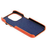 Étui de luxe en cuir de crocodile PU avec sangle étui en cuir de couleur contrastée pour iPhone 15 Pro Max étui de téléphone portable
