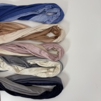 Le Plus Récent Foulard en Jersey Imprimé Double Face Respirant Doux Confortable Voile Solide Extensible Châle Luxueux Antidérapant Ombré Hijab en Jersey