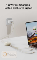 100W Charge Rapide Type C Câble Rétractable Super Rapide Charge USB C USB-C Cordon De Données Tresse pour IOS Ordinateur Portable Chargeur Câble Données