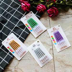Vente en gros de bougies de gâteau d'anniversaire en argent métallique de petite taille <span class=keywords><strong>mini</strong></span> fournitures de fête pour enfants bougies d'anniversaire en spirale en or - Product Image 3
