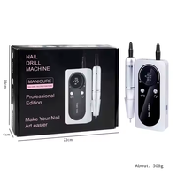 Kit de ponceuse à ongles électrique portable rechargeable en acier inoxydable de haute qualité 45000 tr/min, prise US, pour polissage de luxe des ongles