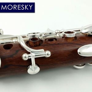 Clarinete Profesional MORESKY de Madera Roja, Palisandro, Si bemol, Plateado, 17 Llaves, Madera Sólida de Mopane, Sib Klarnet M103 (OEM) - Product Image 5