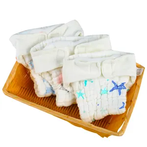 الرضع القماش حفاضات قابل للغسل الشاش قماش قابل لإعادة الاستخدام حفاضات غطاء مع الطباعة