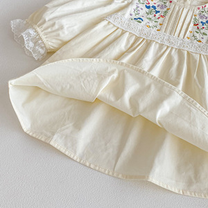 Nuovi Vestiti <span class=keywords><strong>per</strong></span> Bambine Autunno 2026, Abiti Vintage con Ricamo Floreale e Bordo in Pizzo, Maniche Lunghe, Dolce Vestito da Principessa <span class=keywords><strong>per</strong></span> Bambine - Product Image 4