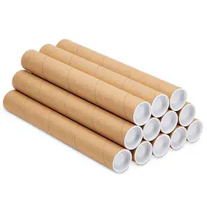 Biodegradable Long Shipping Cardboard Carton Postal Poster Packaging Custom Various Thickness Paper Mailing Tube With End Lids