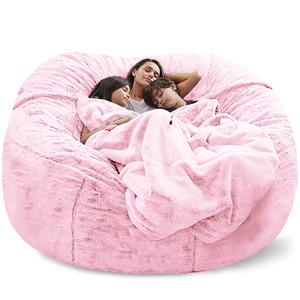 Gifts Excluding Fillers 5ft 6ft 7ft Lazy <b>Bean</b> <b>Bag</b> Sofa Chair Factory Direct Fur-Style Asian Design Fabric Bed Seat - Product Image 5