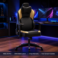 Chaise de bureau et gaming double usage certifiée CE, vérin à gaz classe 3, hauteur réglable, inclinable, anti-bruit, en cuir PU, base en acier