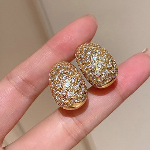 Orecchini a Perno Ovali Ondulati per Donne, Stile Vintage Francese, Accessori per Orecchie da Indossare Quotidianamente - Product Image 2