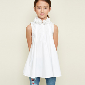 Nouveaux hauts décontractés sans manches à col montant pour filles, modèle fantaisie de créateur - Product Image 1