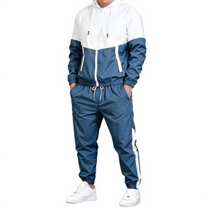 Men's Solid Breathable 340g Hoodie Jogger Set Casual Winter Wear Knitted Polyester Cotton Sweatshirt Pants Outfit - Product Image 4