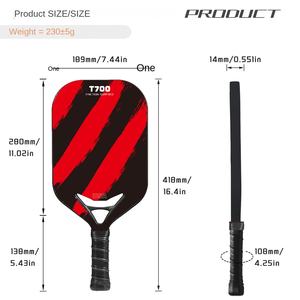 Raket pilih serat karbon T700 terintegrasi padat panas Tanpa Batas dengan dua lubang wajah tersenyum dan lapisan sandblast - Product Image 2