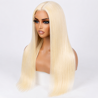 Cheveux chinois en gros pour perruque Lace Front, 100% vierges Remy, blonds, longs et lisses, toutes couleurs, tailles de bonnet petites/grandes
