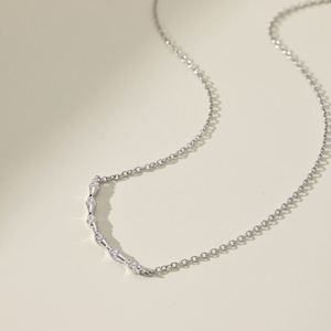 Dylam Simplicity Design, Joyería Fina para Mujer, Cadena de Plata de Ley 925, Barra de Circonia 5A, Collar con Colgante en Forma de Sonrisa para Mujer - Product Image 4