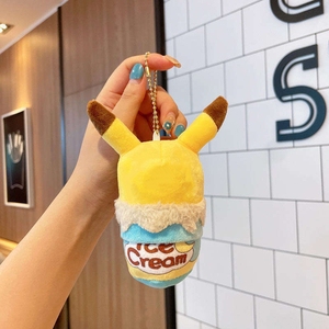 Porte-clés en peluche doux Pekachu à oreilles de 12 cm (4 pouces) style crème glacée, idéal pour l'été, vente en gros pour distributeurs automatiques de jouets <span class=keywords><strong>Pokémon</strong></span> - Product Image 5