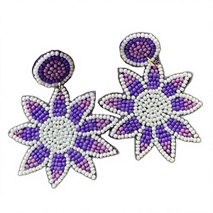Pendientes Colgantes con Cuentas de Girasol, Diseño Bohemio y Elegante para Mujer, Forma de Flor Amarilla, Joyería para Fiestas y Bodas - Product Image 5