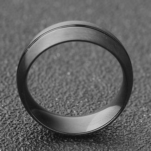 Stainless Steel Ring 8Mm Black <b>Brushed</b> Finish For Women Fashion Jewelry Gift - Product Image 3