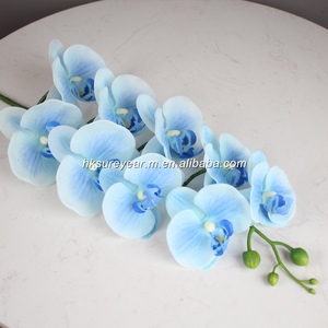 กล้วยไม้ฟาแลนนอปซิสสีน้ำเงินสัมผัสเหมือนจริง ดอกไม้ประดิษฐ์พิมพ์ 3 มิติจากยางลาเท็กซ์ สำหรับตกแต่งบ้าน งานแต่งงาน ขายส่ง - Product Image 5