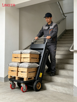 Chariot d'escalade électrique pliable en acier avec moteur 800W, chariot à main tout-terrain à 4 roues de 400 kg pour le transport d'outils et de marchandises