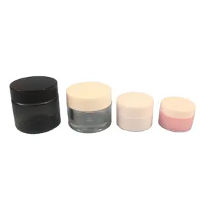 Luxury Cute Pink Black White Plastic Small Mini Jars Eye Cream Serum Lip Gloss Oil Tint Mask Cosmetic Scrub Lip Balm Container