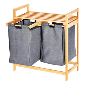 Bsci Lfgb Panier à linge à double compartiment Panier à linge en bambou - Product Image 4