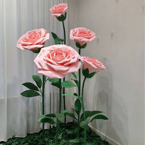 X916 decorazione per eventi nuziali <span class=keywords><strong>di</strong></span> lusso espositore floreale fiori giganti artificiali Organza EVA <span class=keywords><strong>carta</strong></span> <span class=keywords><strong>papavero</strong></span> grande rosa peonia fiore Set - Product Image 3