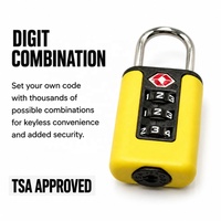 3 Digit Combination TSA Padlock Durable ABS Security Lock for Luggage Suitcase Travel Gym Locker Use