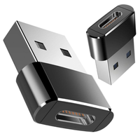 Konverter Konektor USB 2.0 a Male ke Type C Female, Adaptor USB Type C OTG untuk Pengisian Daya dan Transfer Data