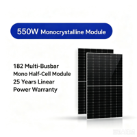 Module Solaire Photovoltaïque Monocristallin Bifacial Double Verre Demi-Cellule 550W 182 Multi-Busbar Garantie Linéaire de Puissance 25 Ans Haute Performance