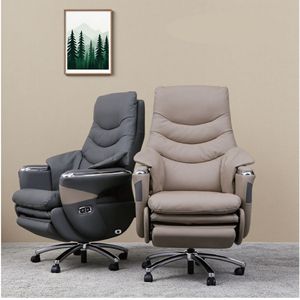 Silla de jefe eléctrica de cuero inteligente de gama alta, silla de ordenador de oficina, silla de masaje reclinable para estudio en casa - Product Image 5