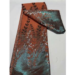 Vestidos de <span class=keywords><strong>mujer</strong></span> de flores bordadas de lujo de diseñador personalizado fabricación al por mayor tela de brocado Jacquard para <span class=keywords><strong>ropa</strong></span> - Product Image 5