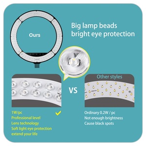 Aro <span class=keywords><strong>de</strong></span> Luz para Barbería con Trípode <span class=keywords><strong>de</strong></span> 18 Pulgadas, Lámpara <span class=keywords><strong>de</strong></span> Relleno LED para Maquillaje, Belleza, Selfies y Salón - Product Image 3