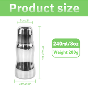 Anti-corrosion 8oz <span class=keywords><strong>Bébé</strong></span> Minimaliste Miroir Polonais En Acier Inoxydable Garder L'eau Chaude Lait Biberon avec SILICONE Sippy Couvercle - Product Image 3