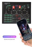 Carte son et mélangeurs audio professionnels V9 X Pro et ensemble de microphones BM-800 pour l'enregistrement en studio en direct avec cartes son sans fil Bt